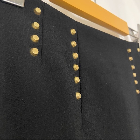 H&M Gold Studded Black Mini Skirt Lined Edgy Chic Shop The Trend Dressy Casual - Picture 10 of 10